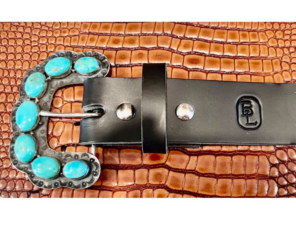 Rare “ Ranger B “ Buckle Including Hand Made Cowhide Belt, By Bonfe Leather