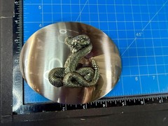 Snake Attacking Fangs Slithering Rattlesnake LARGE Silver Color NOS Belt Buckle