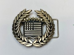 Vintage Cadillac Emblem Flag Chrome Color Belt Buckle Byfamous Stars And Straps