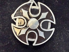 Maltese Celtic Iron Cross Religious Black Enamel Cutout Gothic Punk Belt Buckle