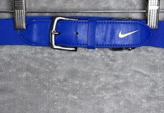 NIKE Men&rsquo;s Bright Blue Solid Color Silver Buckle Modern ONE SIZE Adjusts Max 40&Prime;