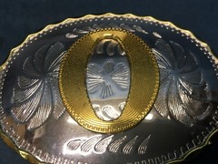 Silver And Gold Toned « O » Mens Buckle