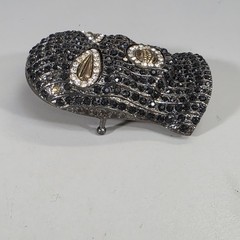 Men&rsquo;s Hip Hop Gun Metal Black Goon Mask Belt Buckle Rhinestones