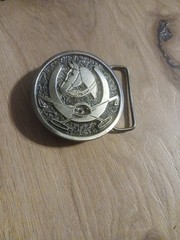 VTG Pewter Polo Men&rsquo;s Western Belt Buckle Gray Metal Engraved