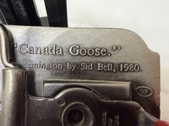 Vintage Remington First In Field Canada Goose 1980 3D Metal Belt Buckle