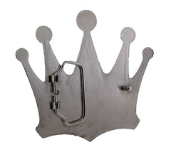 New Men Women Crown Belt Buckle Silver Chrome Metal Western Cowboy Rodeo Fashion