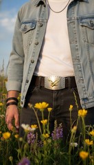 Men Western Silver Metal Belt Buckle Square Gold American Eagle Flying Bird Hole