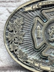Calgary Fire Dept Centennial Solid Brass Belt Buckle 1885-1985 Limited Edition