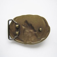 Antique Bronze Plated Western Howling Wolf Moon Metal Belt Buckle