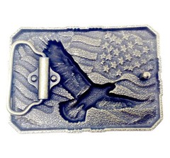 Eagle & American Flag Belt Buckle Western Cowboy Motorcyclist (FLEG-07)