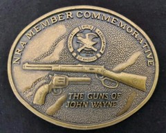 NRA ~ National Riffle Association /John Wayne Belt Buckle « Gunslinger » Design