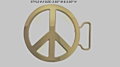 New Men Women Peace Sign Belt Buckle Symbol Dove Peace-Lover-Keeper Gold Metal