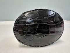 Vintage Black ALLIGATOR belt buckle WESTERN handcrafted Leather Belt Buckle