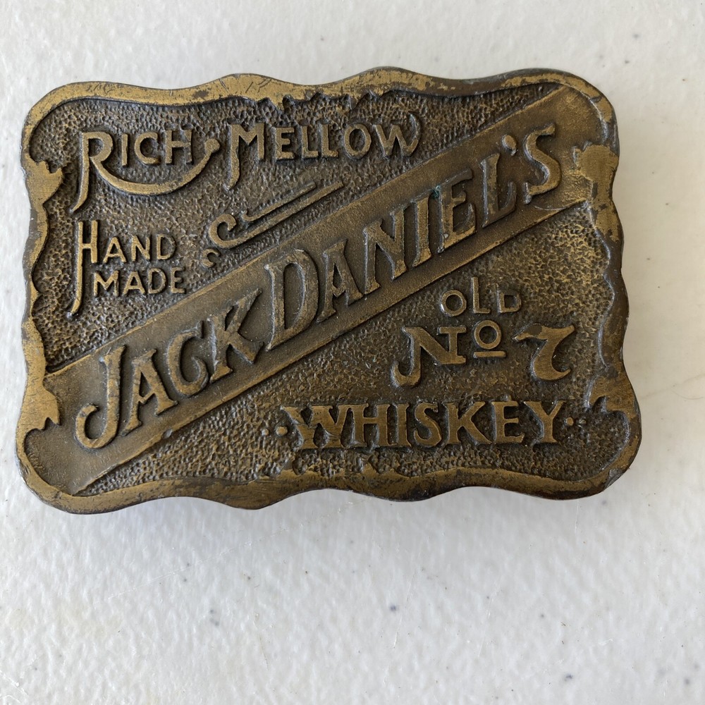 Jack Daniels Handmade Old No 7 Whiskey Belt Buckle Brass Like Men