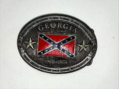 Georgia Oval Belt Buckle 2003 Brass Pewter Made in USA
