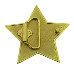 Star Belt Buckle Badge Sheriff Silver Gold Metal Rodeo Fashion Party Costume Big