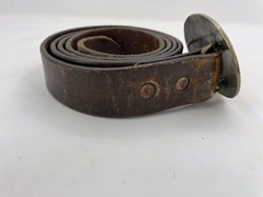Tony Lama The Great State of Montana Belt Buckle Solid Brass And Leather Belt