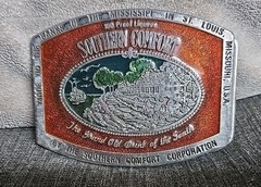 Vintage Southern Comfort Belt Buckle Unisex Metal & Colored Enamel