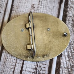 NRA Golden Eagles Pewter Belt Buckle USA National Rifle Association Western