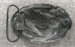 RATHER BE FISHING JUMPING FISH BASS TROUT FISHERMAN BELT BUCKLE MADE IN USA 1988