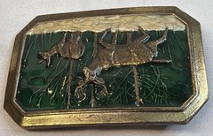 Deer Belt Buckle 1976 Rectangle 3.25 By 2.25 in Number D520 Made USA