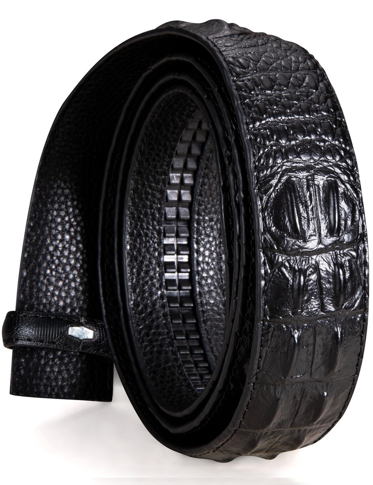 Barry.Wang Ratchet Belt Buckle Strap Replacement One Size, A-black Crocodile