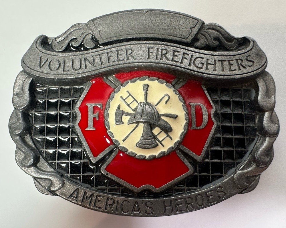 Vintage Buckles Of America Volunteer Firefighters America’s Heroes Belt Buckle