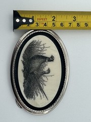 The Beaver Buckle Co. Oval Hunting Bird Pheasant Western Belt Buckle Handcrafted