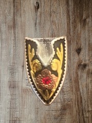 Tandy Leather Western 3/4” Two Tone Belt Buckle W-Crystals
