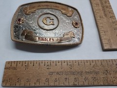 1986 – SPRING 500 – SINGLES C – GERMAN SILVER – BELT BUCKLE – listing # 9560