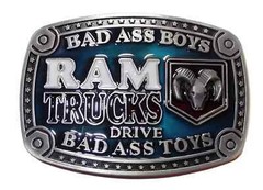 Dodge Ram Trucks Bad Ass Logo Metal w/ Enamel BELT BUCKLE