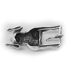 Woman Body Back Side Erotic Sterling Silver Belt Buckle