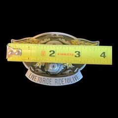 Live To Ride Ride To Live Flaming Biker Belt Buckle Metal & Glossy Enamel