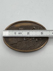 Vintage Collectible Tractor 1977 Bergamot Gray Metal Belt Buckle