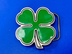 Lucky Four Leaf Clover Green Belt Buckle By Great American Products
