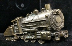 Vintage 1980 Belt Buckle Great American Buckle Co Train Steam Engine Signed #&rsquo;d