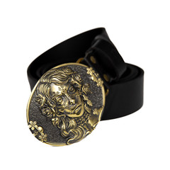 Sugar Skull Woman belt buckle, Skull El Día de Muertos, The Day of the Dead