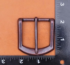 1-1/2&Prime; Antique Copper Heavy Square Single Prong Pin Clip Belt Buckle Replacement