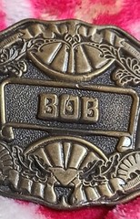 Vintage Oden NC Brass Belt Buckle BOB Personalized Raised NAME Hook Closure