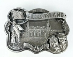 Ellis Island 100 Year Commemorative Belt Buckle Vintage 1992 #797 USA made