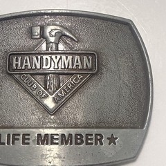 Vintage Handyman Club Of America Life Member Belt Buckle 1996 (Ft Hammer & Logo)