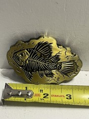 – Belt Buckle Skeleton Fish Themed Horror Goth Punk