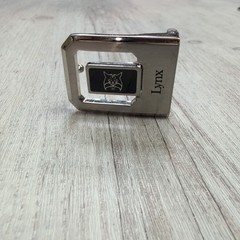 Vintage Lynx Silver Metal Belt Buckle Logo Clip On Retro Accessory