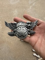 Men’s American Eagle Belt Buckle with Stars and Stripes Silver Plating Vintage