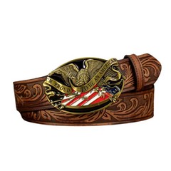 Proud to be American Buckle & Belt, Western Style Patriotic Jeans Accessory
