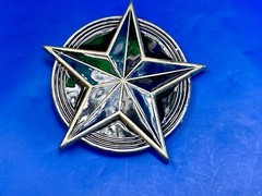 Star Blue And Black Color Pewter Great American Products Belt Buckle