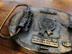Vintage Jim Beam 1993 Limited Edition Belt Buckle Kentucky Bourbon Brass USA
