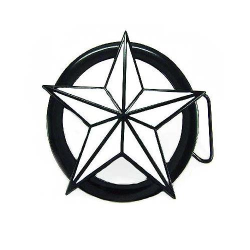 Rock 5 Point Black & White Nautical Star Navigator Tattoo Metal Belt Buckle