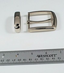 New 1 1/2&Prime;(38mm) pin buckle + loop buckle set(#T11) man women nickel color USA