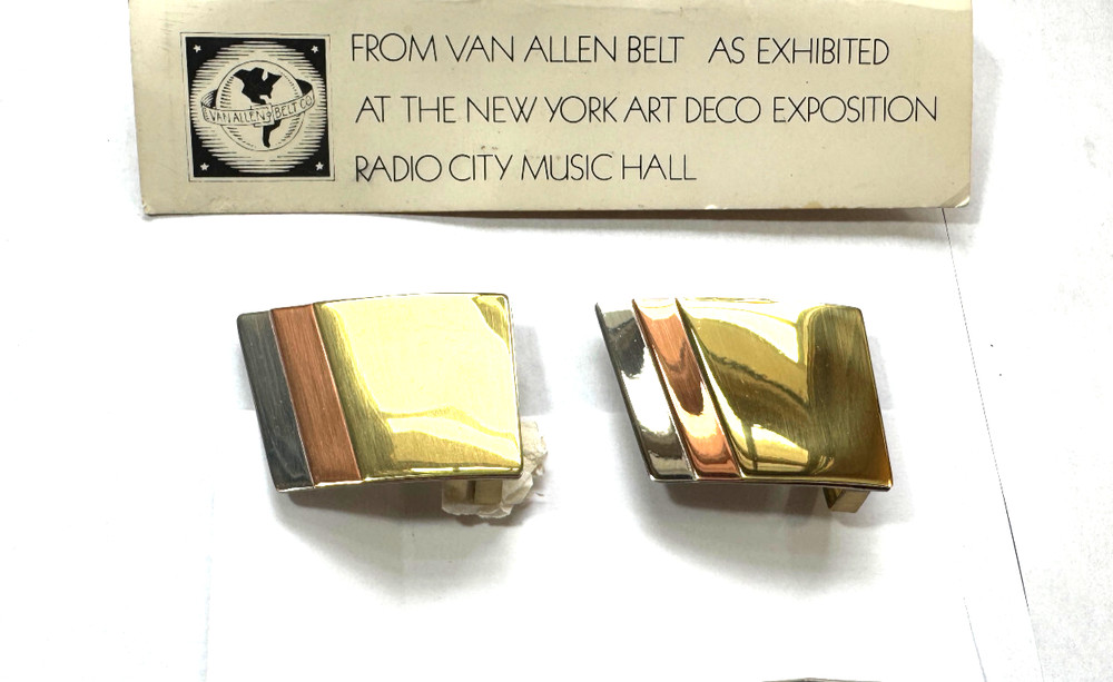 Vintage Art Deco Revival Mixed Metals Buckle – New – in storage since 1975